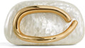 Clutch Purses for Women Formal PU Leather Marble Acrylic - Compact