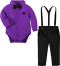 Baby Boys Suits Infant Gentleman Formal Outfit with Suspenders - Soft