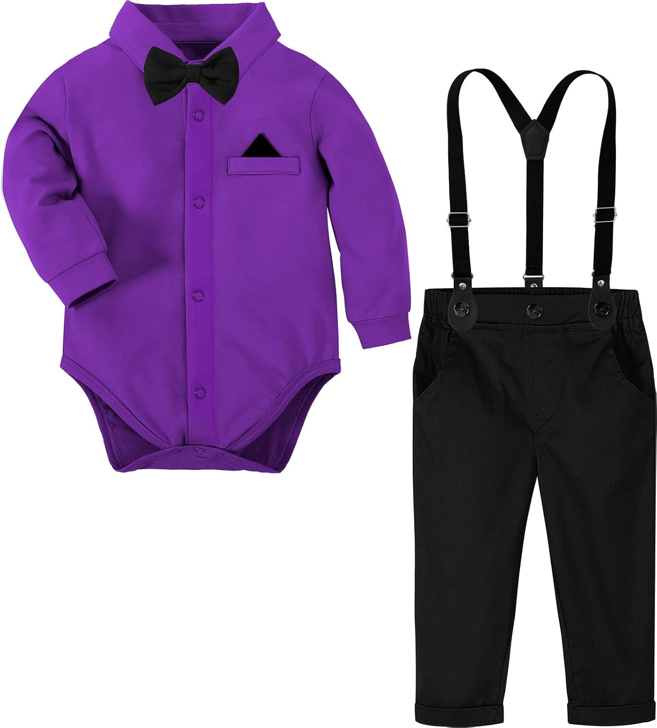 Baby Boys Suits with Suspenders and Bowtie for Special Occasions