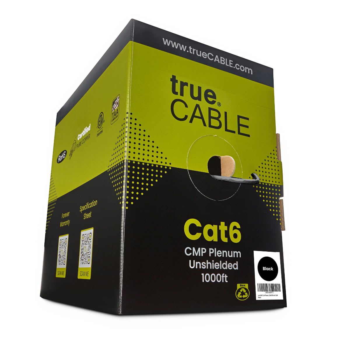 TRUE CABLE Cat6 Plenum Bulk Ethernet Cable for Extreme Performance