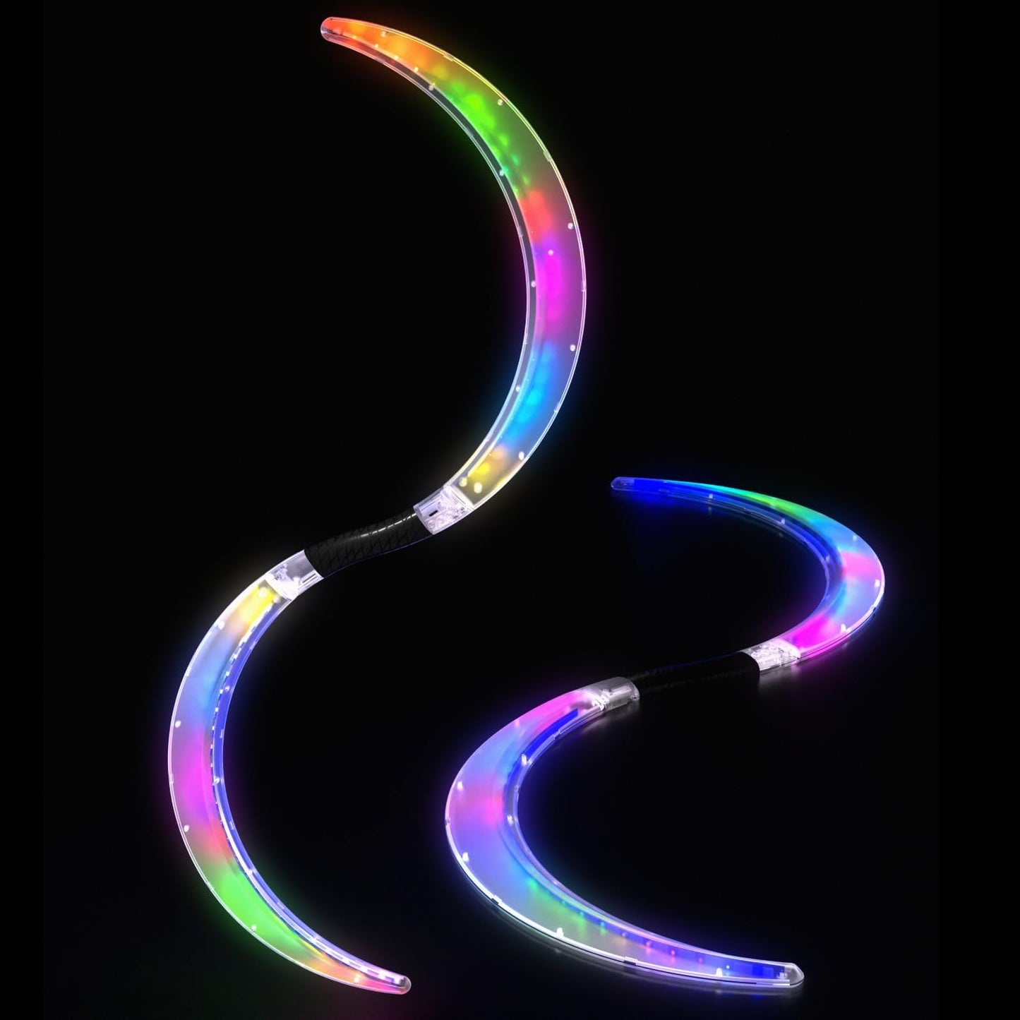 LED S-Shape POI Staffs with 241 Color Modes for Stunning Effects