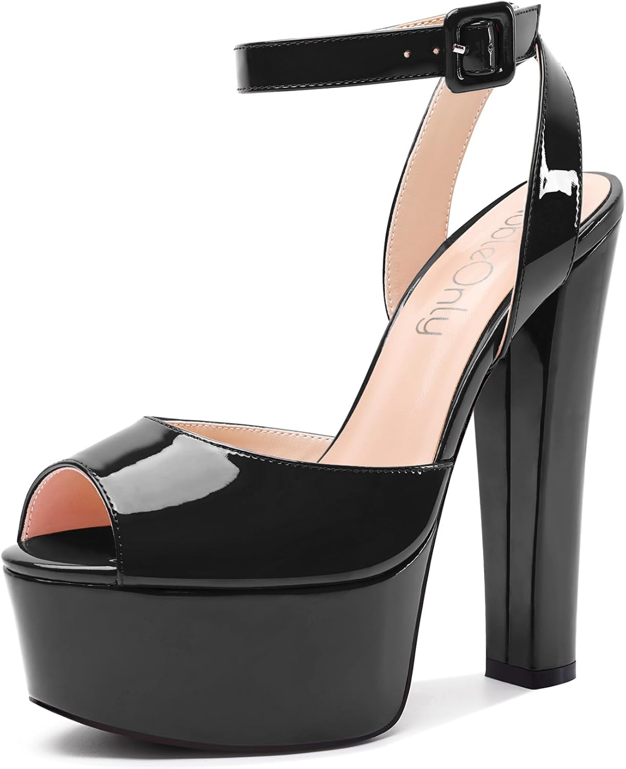 NobleOnly Womens High Block Platform Heel Peep Toe Sandals