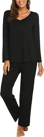 Ekouaer Pajamas for Women Soft Sleepwear Set Long Sleeve Comfy