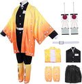 Alaiyaky Zenitsu Cosplay Kids Kimono Set - Complete 8-Piece Costume