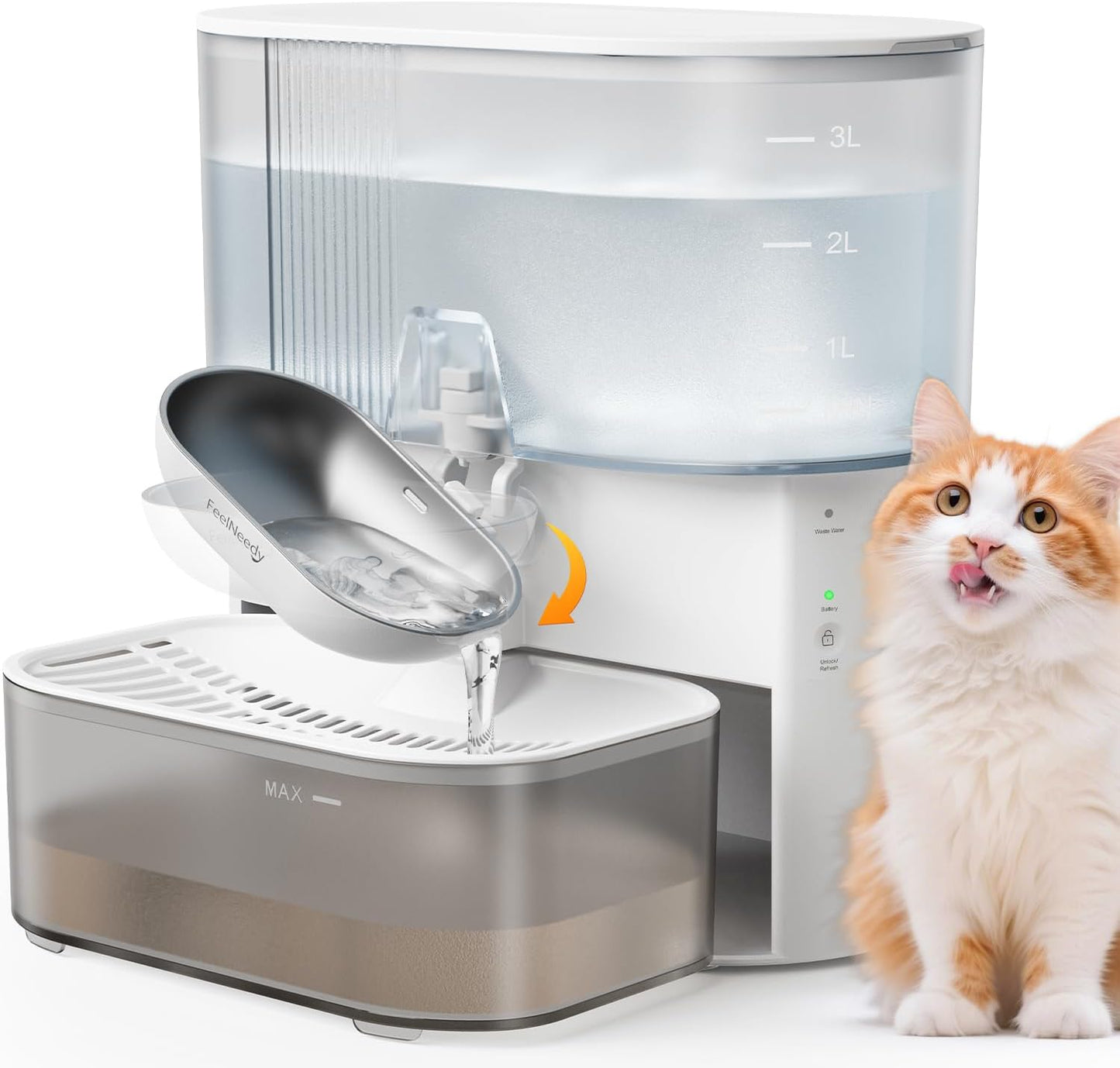 Wireless Cat Water Fountain with Wastewater Separation Technology