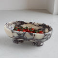 Natural Oval Calacatta Viola Marble Fruit Bowl 10 in - Elegant