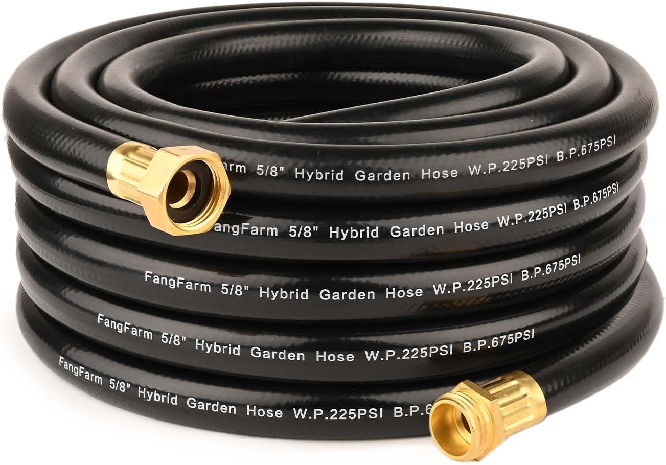 Hybrid Garden Hose 50FT - Heavy Duty Flexible Rubber Hose