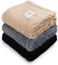 3 Pack Calming Pet Blankets Fluffy Sherpa Fleece - Soft Cozy Throws
