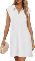 Stylish Women's Summer Mini Dress with V Neck and Collar by MEROKEETY