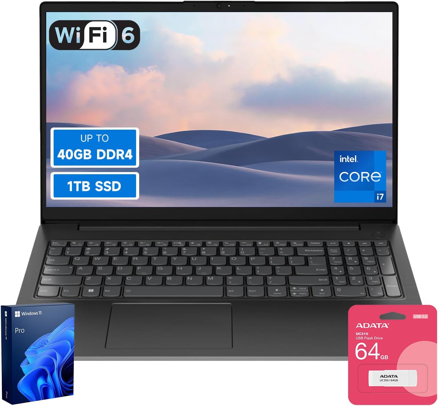 Lenovo V15 High-Performance Business Laptop with 15.6 in FHD