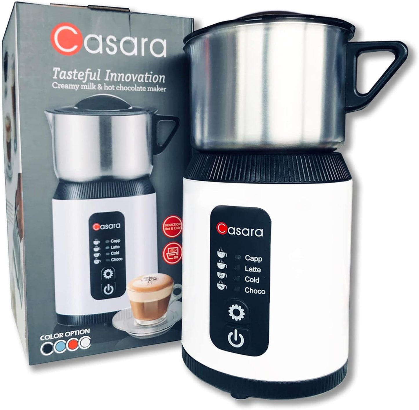 Casara Electric Milk Steamer: Hot/Cold Foam Maker