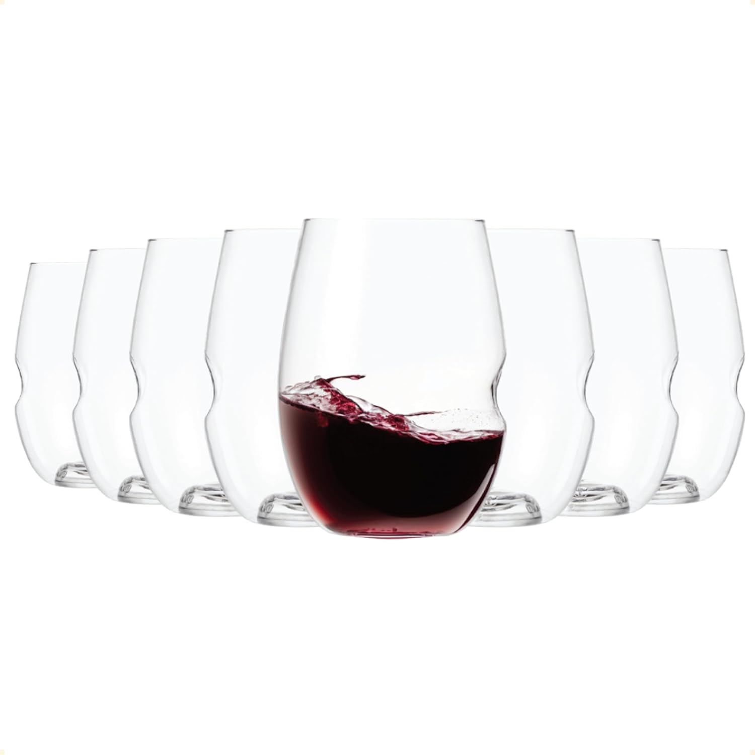 Unbreakable Wine Glass Set of 8, 16 oz, Made in USA