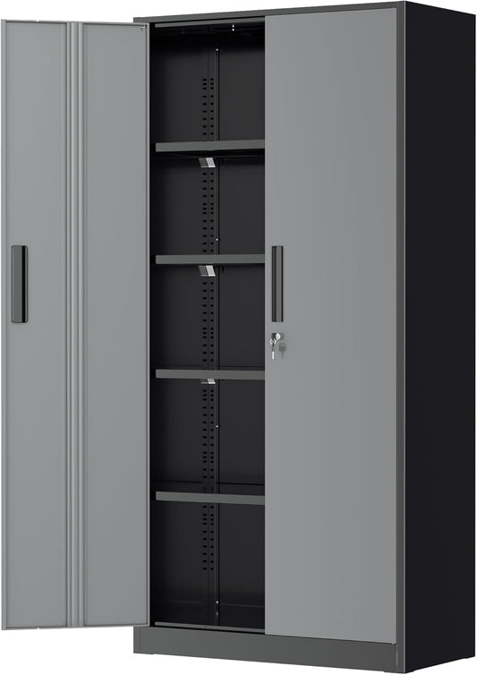 Greenvelly Metal Garage Storage Cabinet with Lock for Safety