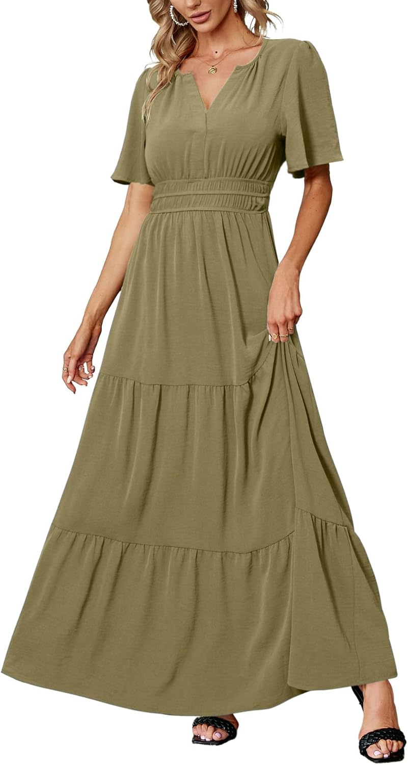 Amegoya Women's Summer Boho Maxi Dress for Casual Elegance