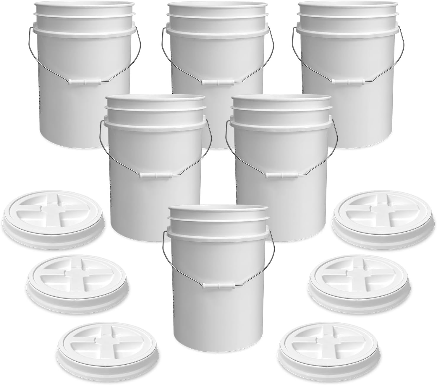 5 Gallon White Bucket with Gamma Seal Lid for Food Storage