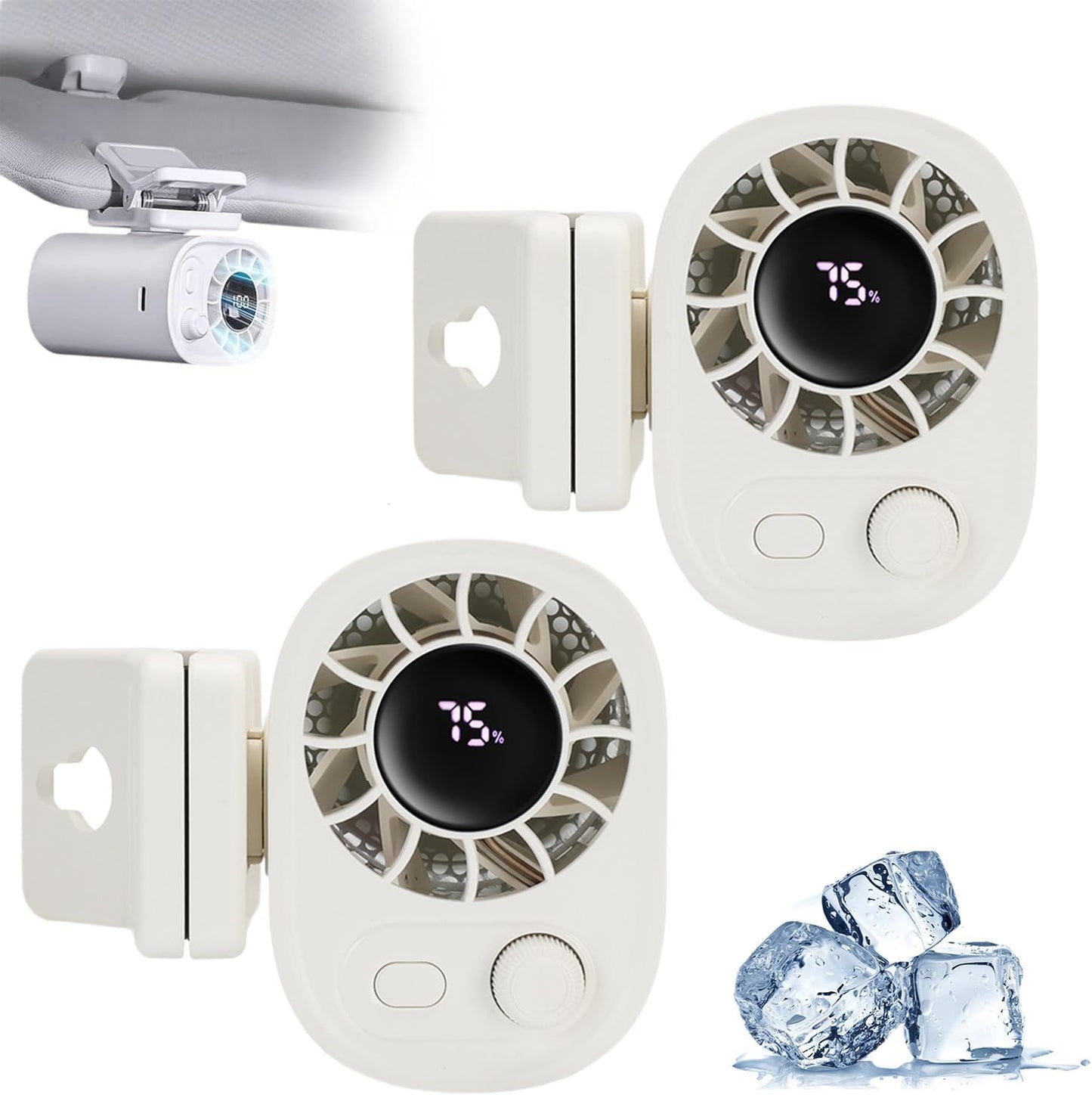 Car Clip on Fan with LED Display for Ultimate Personal Cooling