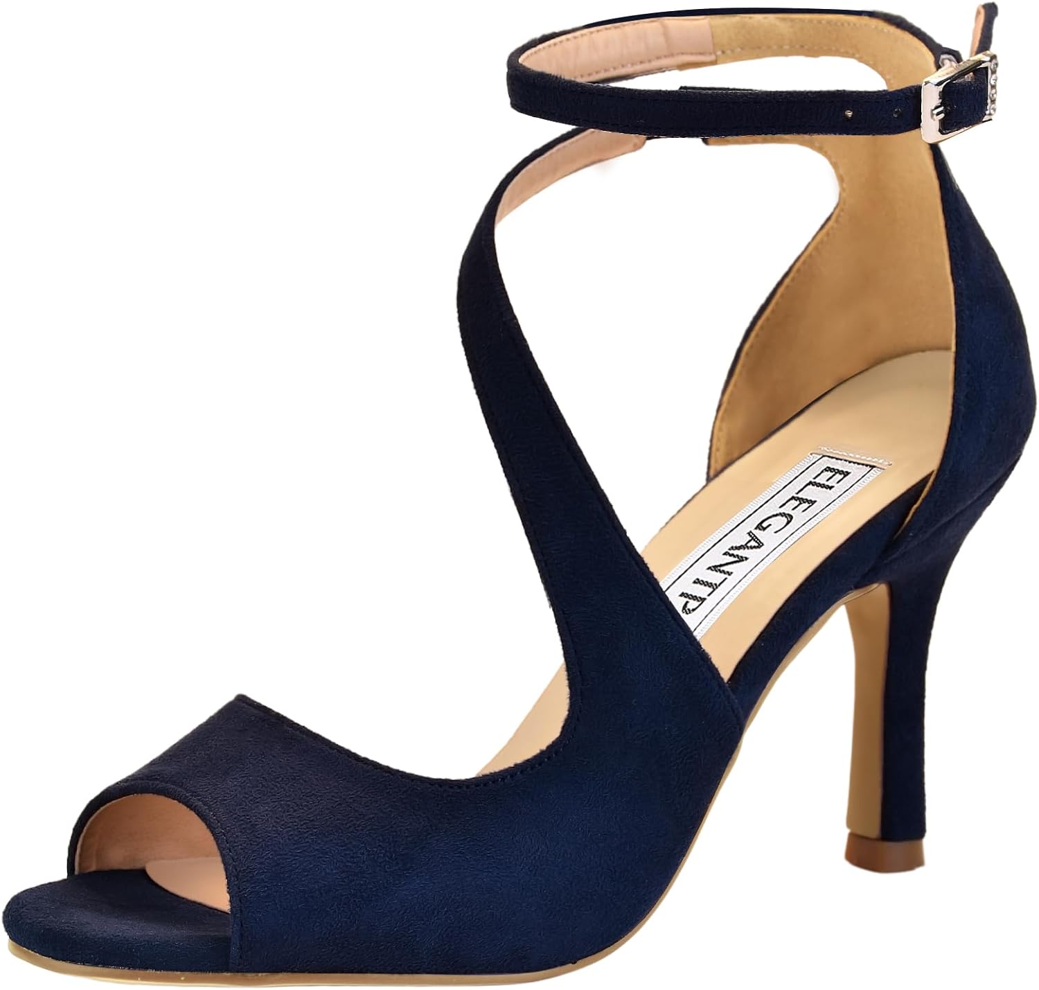 Elegantpark Peep Toe High Heels for Women Wedding Sandals