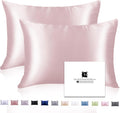 Silk Pillowcase 2 Pack for Hair and Skin with Hidden Zipper