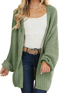 Womens Long Sleeve Chunky Knit Open Front Cardigan - Cozy Layer