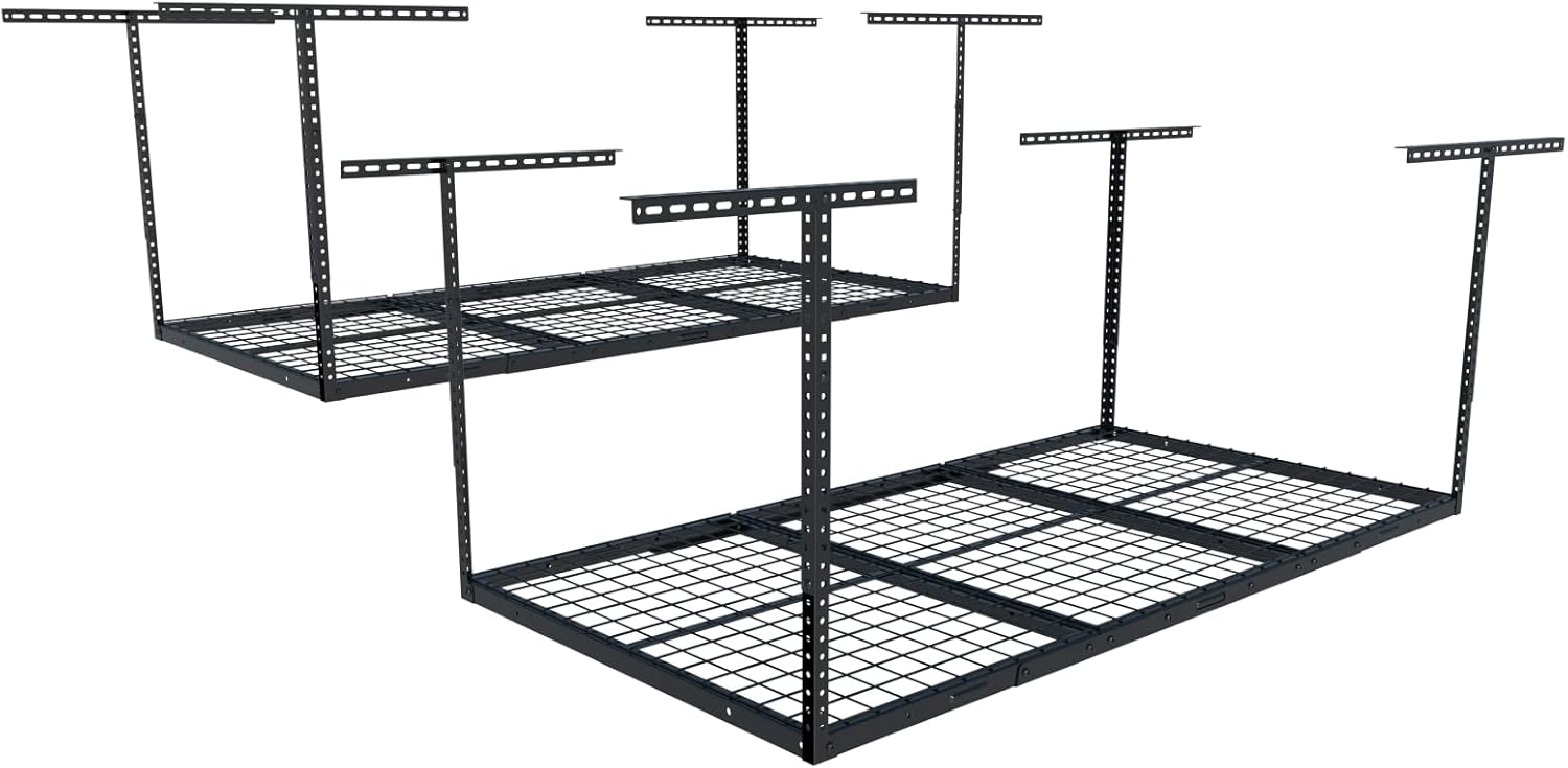 FLEXIMOUNTS Overhead Garage Storage Rack for Efficient Space Use