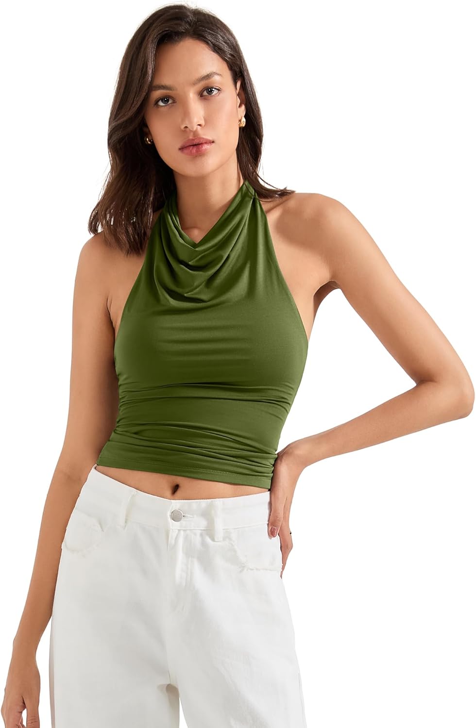 SUUKSESS Women Halter Backless Tank Tops for Summer Style