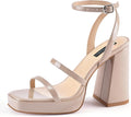 Platform Strappy Heel Sandals for Women - Square Open Toe 4in Heel