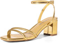 DREAM PAIRS Women's Chunky Strappy Heels Square Open Toe Sandals