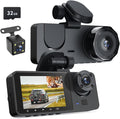 Dash Cam Front and Rear Inside 3 Channel Dash Cam - Triple 1080P