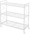 3-Tier Metal Storage Rack with Wheels - Versatile Mesh Shelving