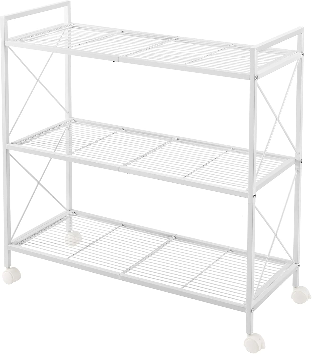 SONGMICS 3-Tier Metal Storage Rack with Wheels for Any Room