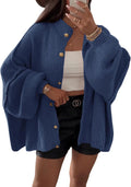Womens Oversized Cardigans Long Lantern Sleeve Button Down - Cozy