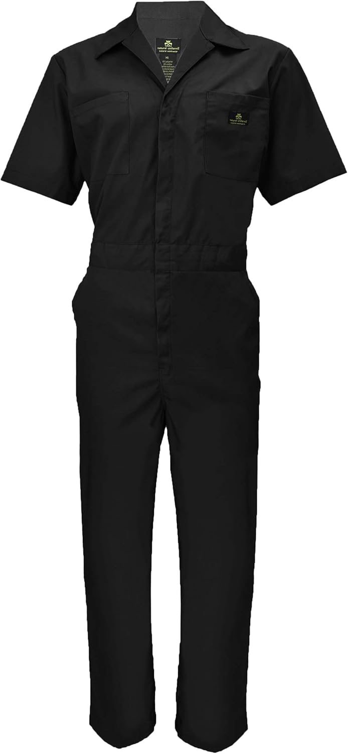 Natural Uniforms Mens Short Sleeve Zip Up Coverall for Comfort