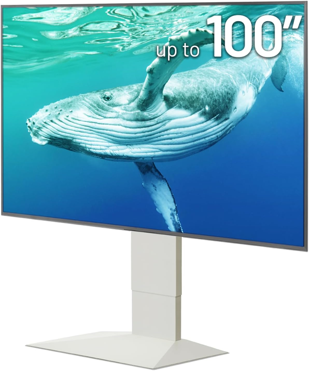 Sleek 100-Inch TV Stand | Space Saving | Satin White