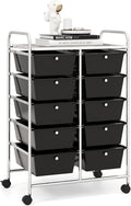 RELAX4LIFE Rolling Storage Cart with 10 Drawers for Organization