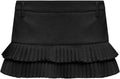 Pleated Skirts for Women Double Ruffle Mini Skirt Low Rise Pleated
