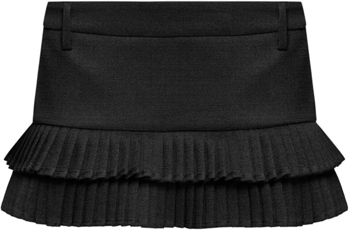 Stylish Pleated Skirts for Women with Double Ruffle Design