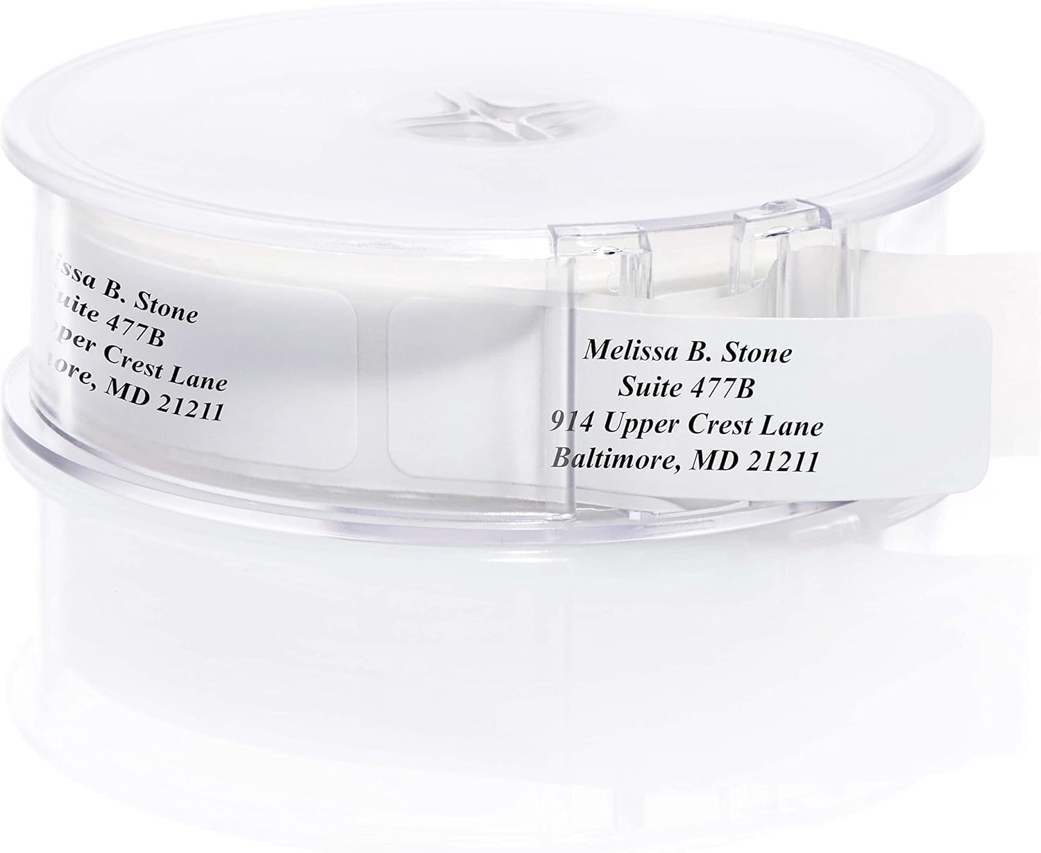 500 Custom White Address Labels in Elegant Dispenser
