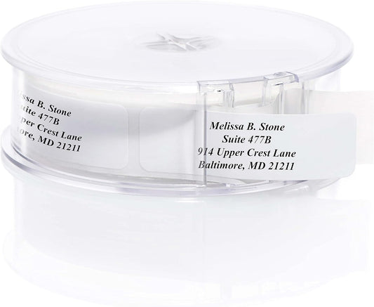 500 Custom White Address Labels in Elegant Dispenser
