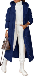 Long Quilted Hooded Puffer Coat for Women - Warm Winter Layer