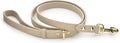 Leather Dog Leash Cupertino Beige Slim 4ft - Stylish, Soft Hold