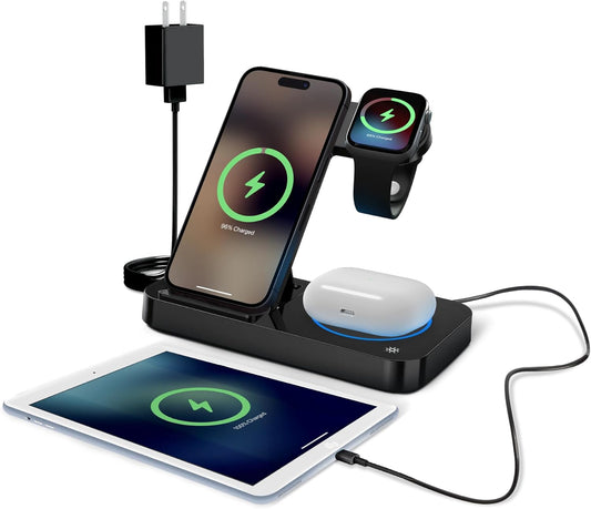 4-in-1 Wireless Charger for Apple devices - Fast Charging Hub