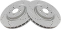 Front Performance Brake Rotors Set Vented G-Coated Cross Drilled