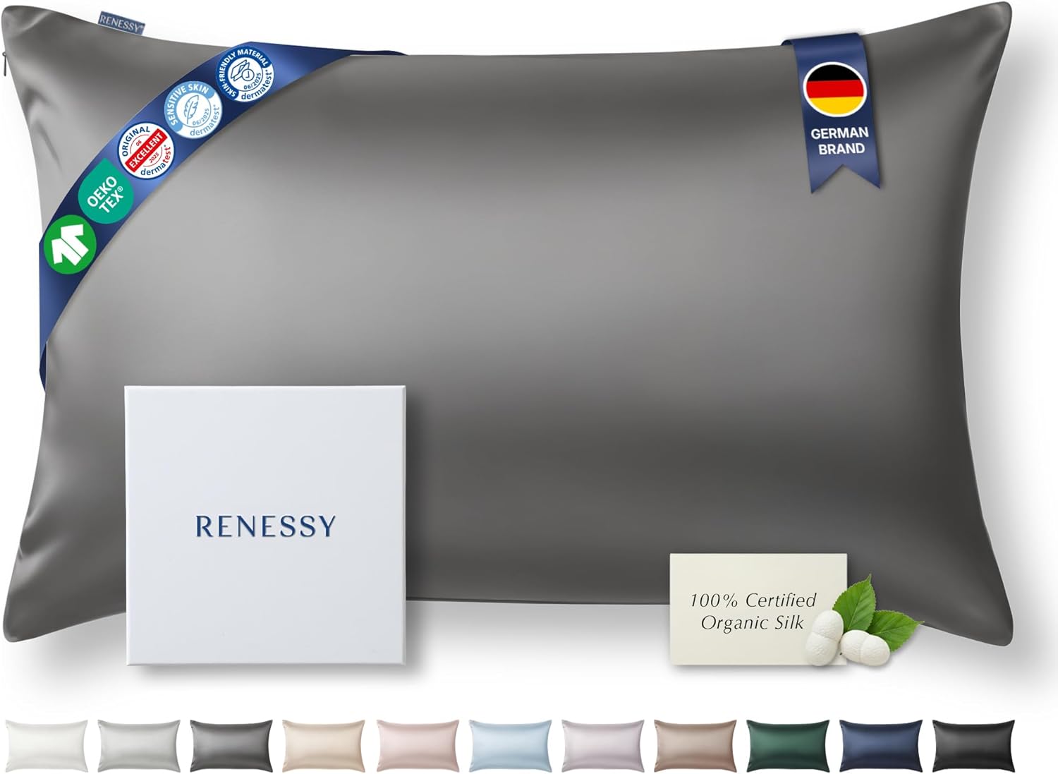 Premium Silk Pillowcase 100% Organic Mulberry Silk for Luxury