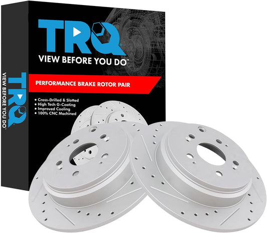 TRQ Rear Performance Brake Rotors Set for Acura MDX & Honda