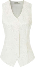 Womens Waistcoat Vest Vintage Steampunk Jacquard Jacket - Tailored Fit