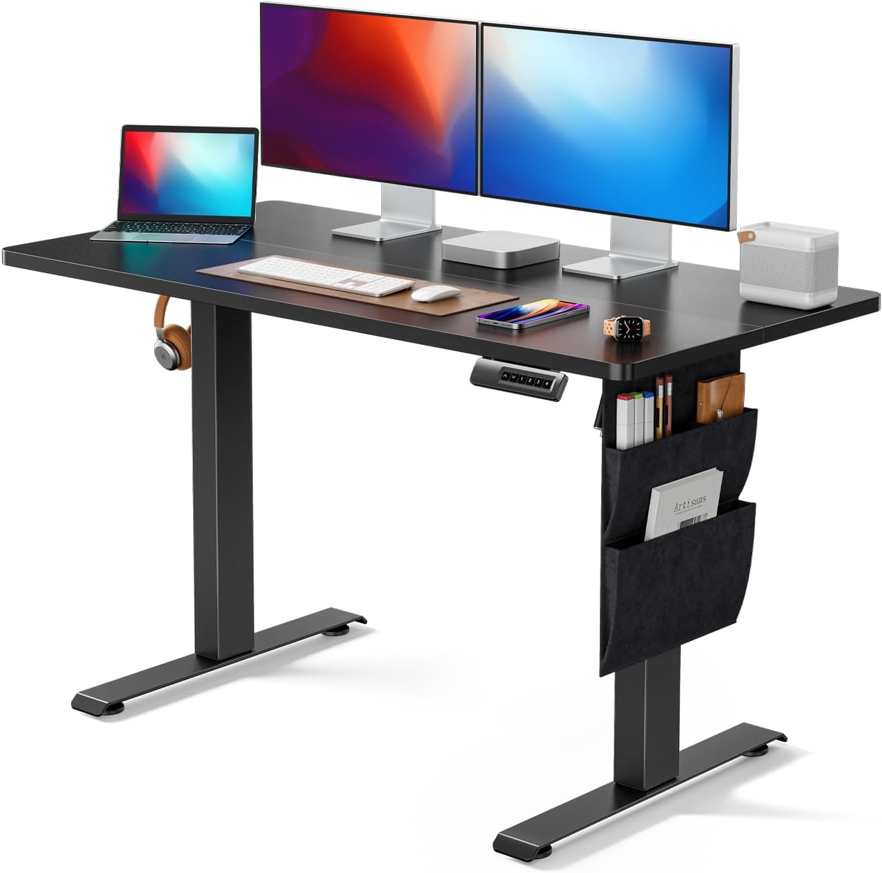 48x24 Electric Standing Desk: Height Adjustable with Storage & Memory Presets