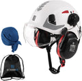 Safety Helmet Hard Hat with Visor & Ear Protection - Lightweight Vent