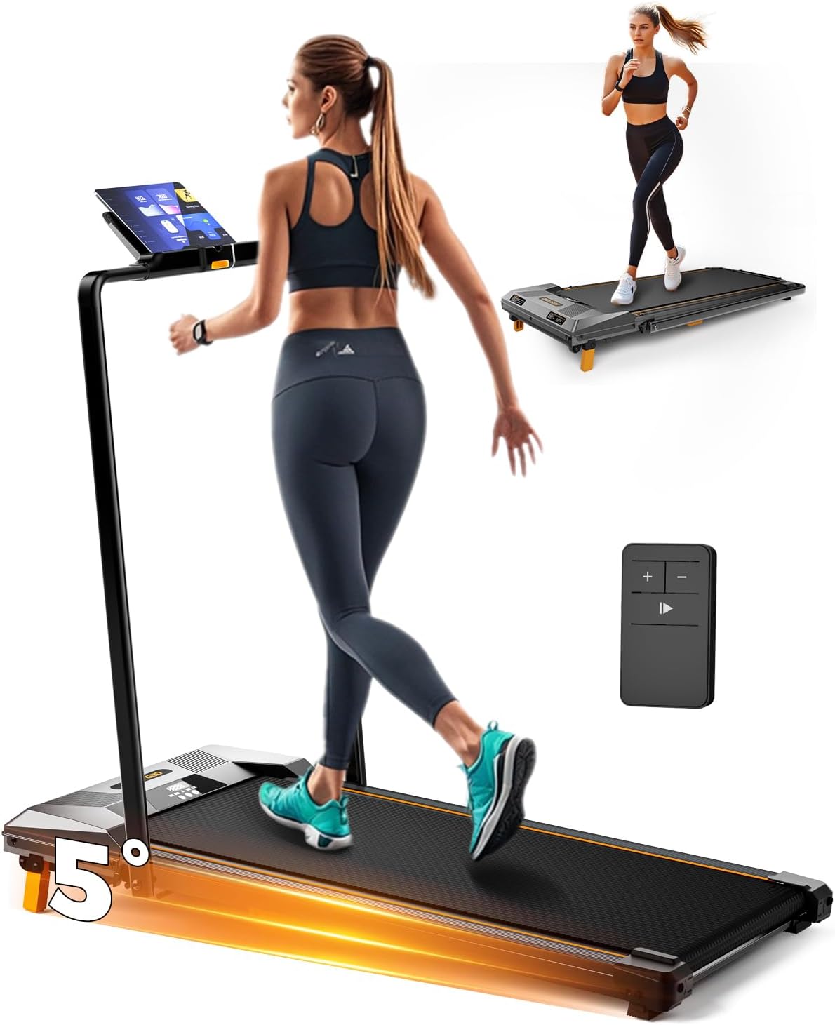 Walking Pad Treadmill with Handle Bar for Home Fitness