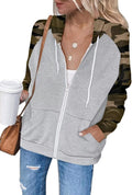 Ezbelle Women's Color Block Zip Up Hoodie Sweatshirt - Comfortable
