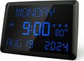 Raynic Digital Clock 11.5 in Large Display Calendar Clock - Easy Read